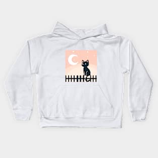 BLACK CAT MOON Kids Hoodie